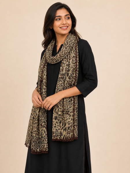 Premium Cotton Leopard Print Dupatta for Women