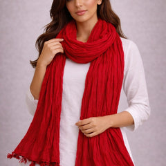 Chinon Shining Dupatta | Soft Silk Feel Plain Dupatta with Tassels | Party & Festive Wear Dupatta