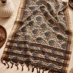 Kalamkari Printed Art Silk Dupatta for Women