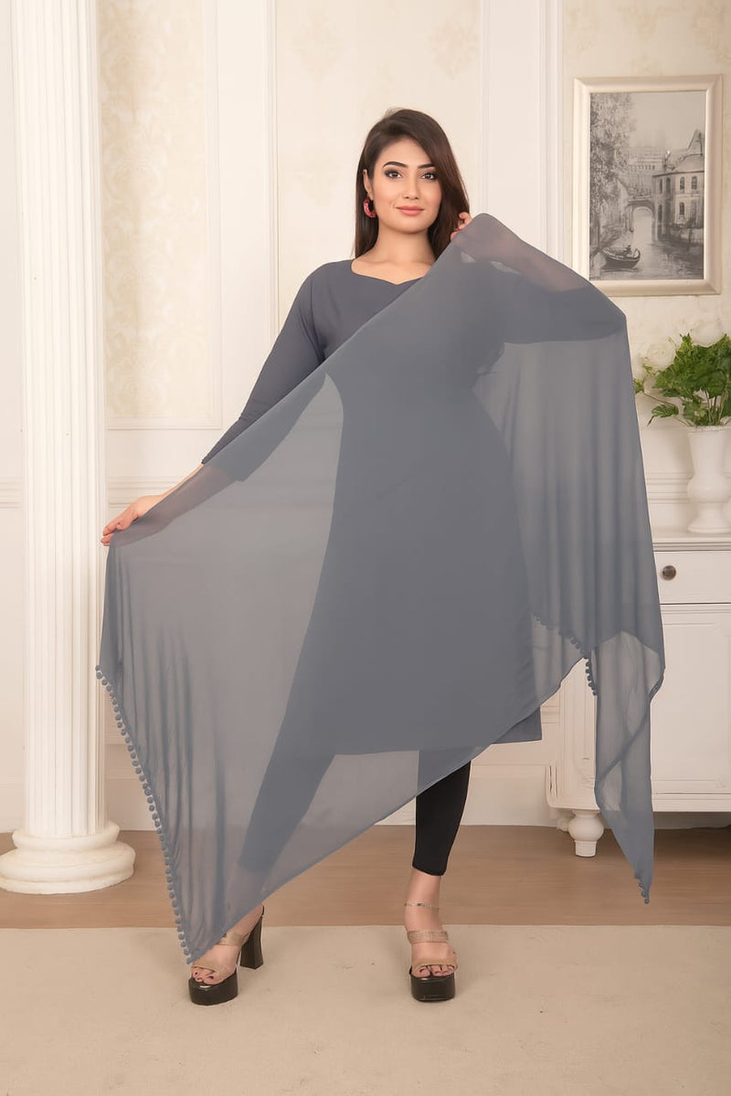 Elegant Plain Chiffon Dupatta for Women – Lightweight, Soft & Flowing Fabric – Perfect for Daily Wear, Festive & Ethnic Outfits