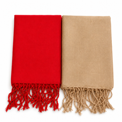 Women’s Cotton Summer Stole Combo Pack of 2 | Soft Lightweight Solid Stoles with Tassels | Daily Wear