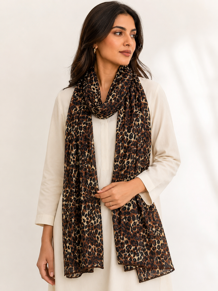 Premium Cotton Leopard Print Dupatta for Women