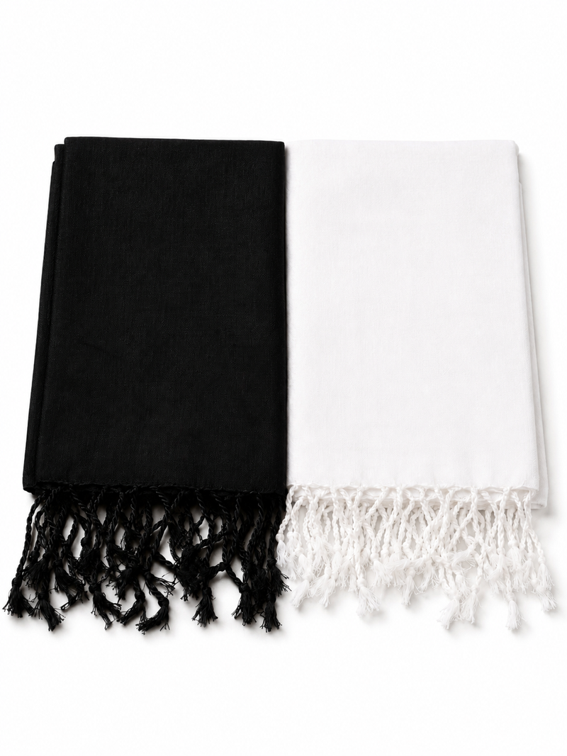 Women’s Cotton Summer Stole Combo Pack of 2 | Soft Lightweight Solid Stoles with Tassels | Daily Wear