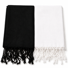 Women’s Cotton Summer Stole Combo Pack of 2 | Soft Lightweight Solid Stoles with Tassels | Daily Wear