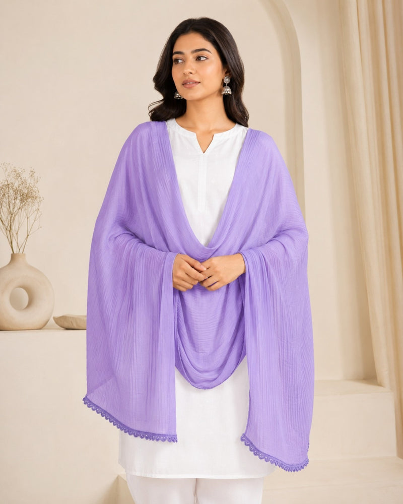 Plain Chiffon Dupatta for Women