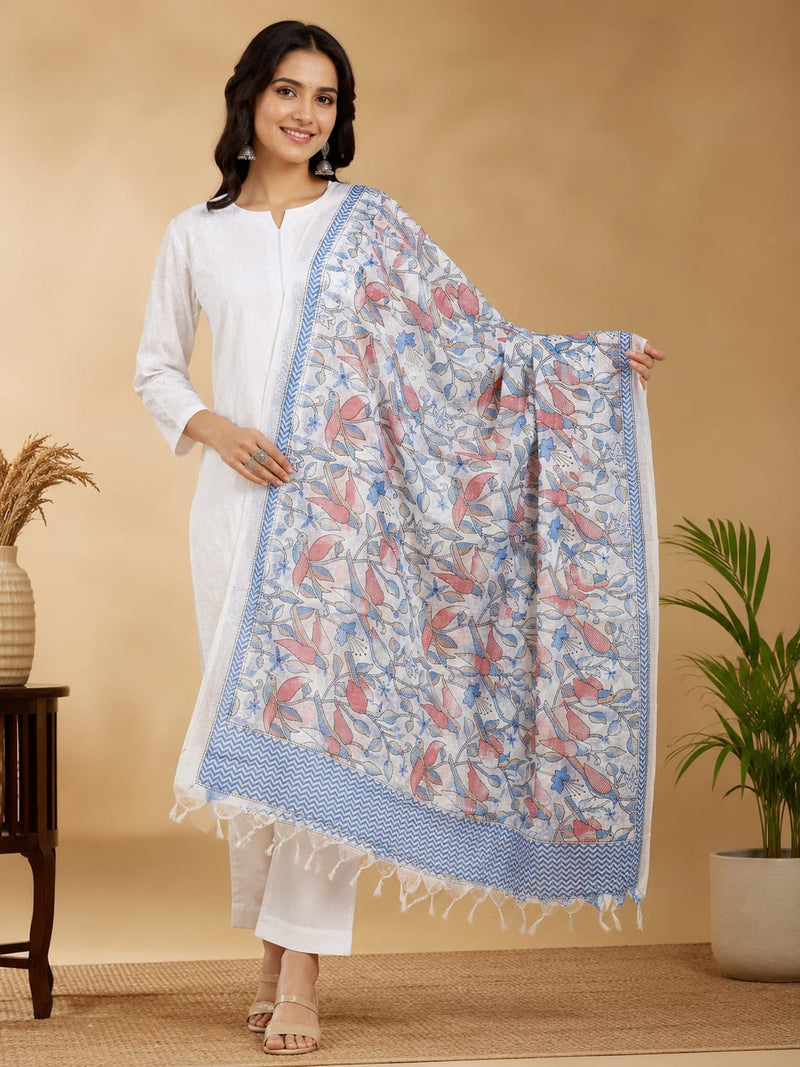 Art Silk Kalamkari Printed Dupatta for Women
