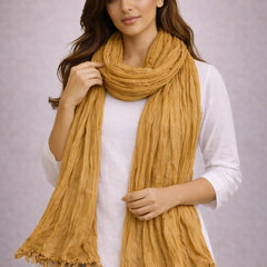 Chinon Shining Dupatta | Soft Silk Feel Plain Dupatta with Tassels | Party & Festive Wear Dupatta