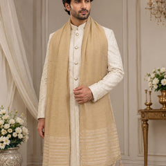Chanderi Cotton Men’s Sherwani Dupatta with Zari Border & Tassels