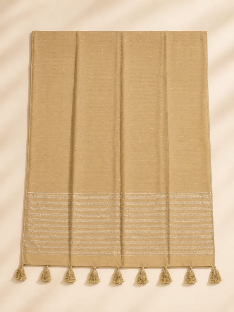 Chanderi Cotton Men’s Sherwani Dupatta with Zari Border & Tassels