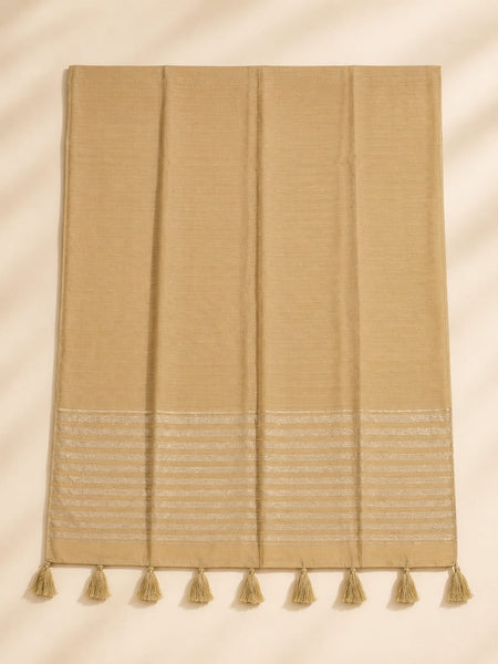 Chanderi Cotton Men’s Sherwani Dupatta with Zari Border & Tassels