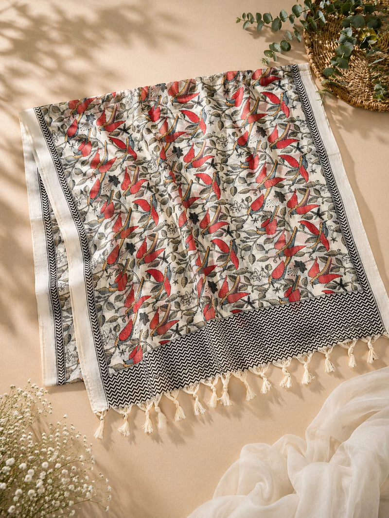 Art Silk Kalamkari Printed Dupatta for Women