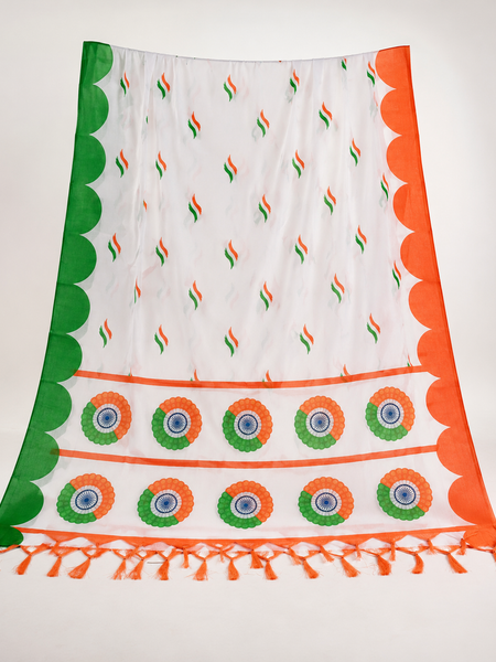Indian Tricolor Printed Dupatta for Women