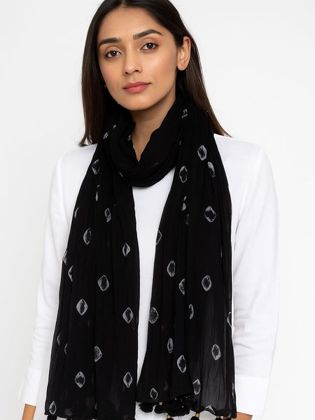 Elegant Chiffon Chunari Printed Dupatta with Tassels | Lightweight Festive Dupatta for Women