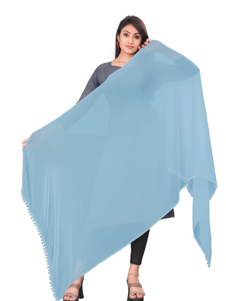 Elegant Plain Chiffon Dupatta for Women – Lightweight, Soft & Flowing Fabric – Perfect for Daily Wear, Festive & Ethnic Outfits