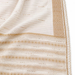 White Cotton Chanderi Border Dupatta for Women