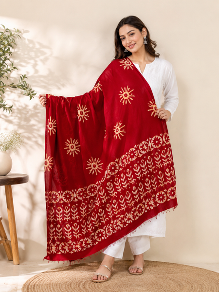 Women MOM Batik Printed Ethnic Dupatta