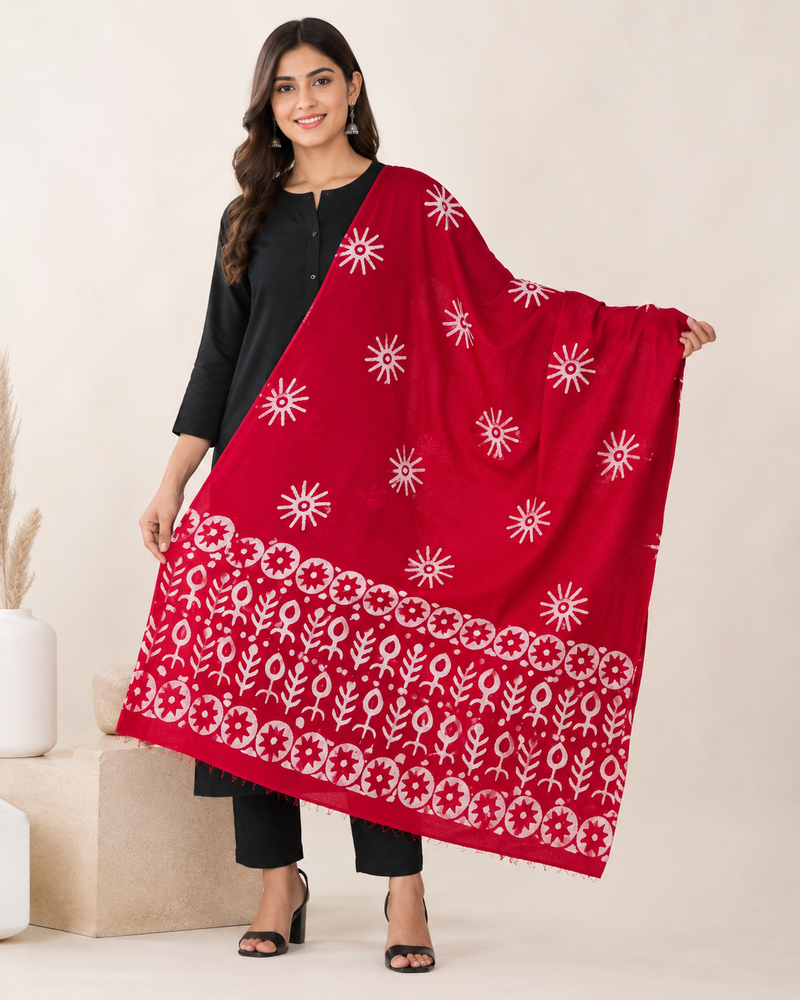 Women MOM Batik Printed Ethnic Dupatta