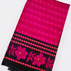 Pink Black Floral Printed Cotton Dupatta for Women | Soft Lightweight Ethnic Dupatta | Daily & Festive Wear