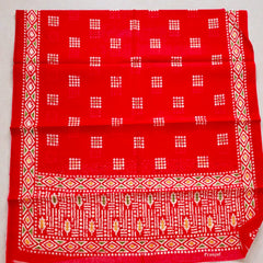 Red Bandhani Style Cotton Printed Dupatta for Women
