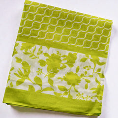Light Green Cotton Printed Dupatta for Women