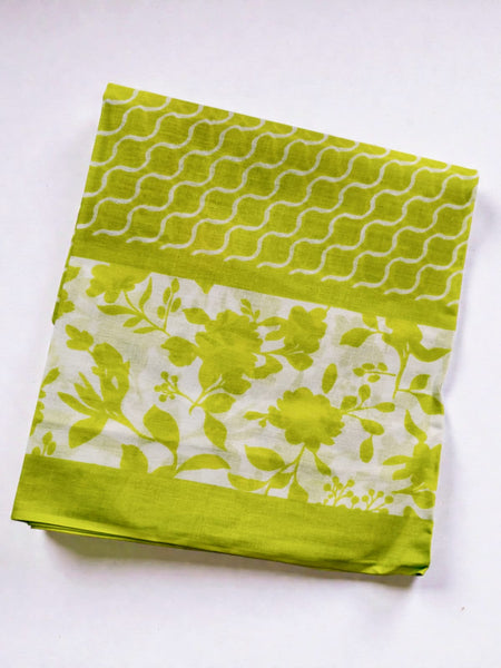 Light Green Cotton Printed Dupatta for Women