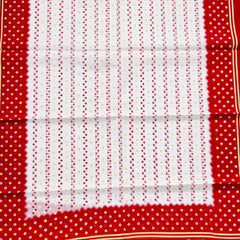 Red White Bandhani Style Cotton Printed Dupatta for Women