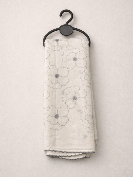 Women's Off White Floral Thread Work Scarf
