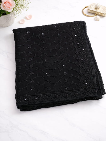 Georgette Thread & Sequence Work Dupatta – Elegant Embroidered Designer Dupatta