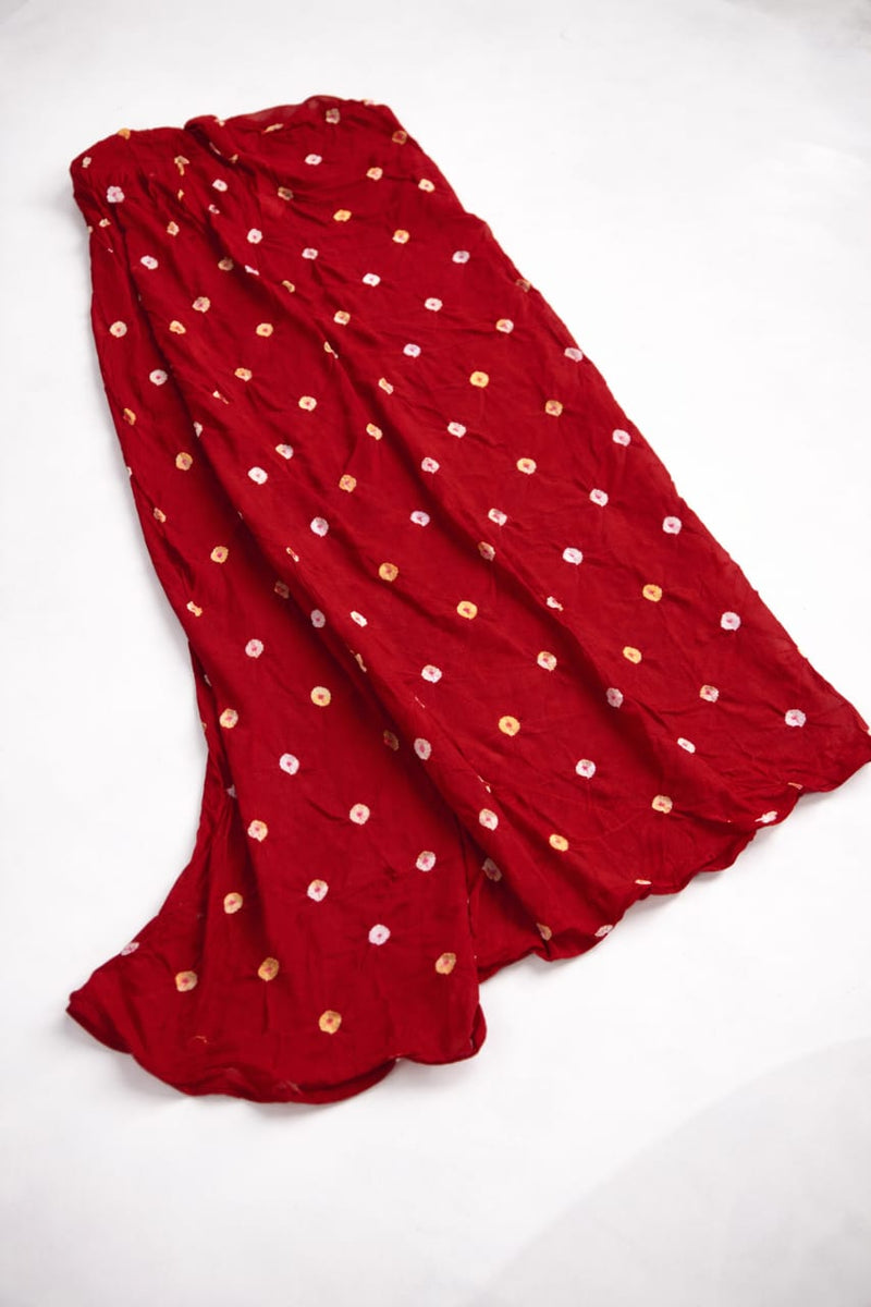 Men's Red Bandhani Print Dupatta