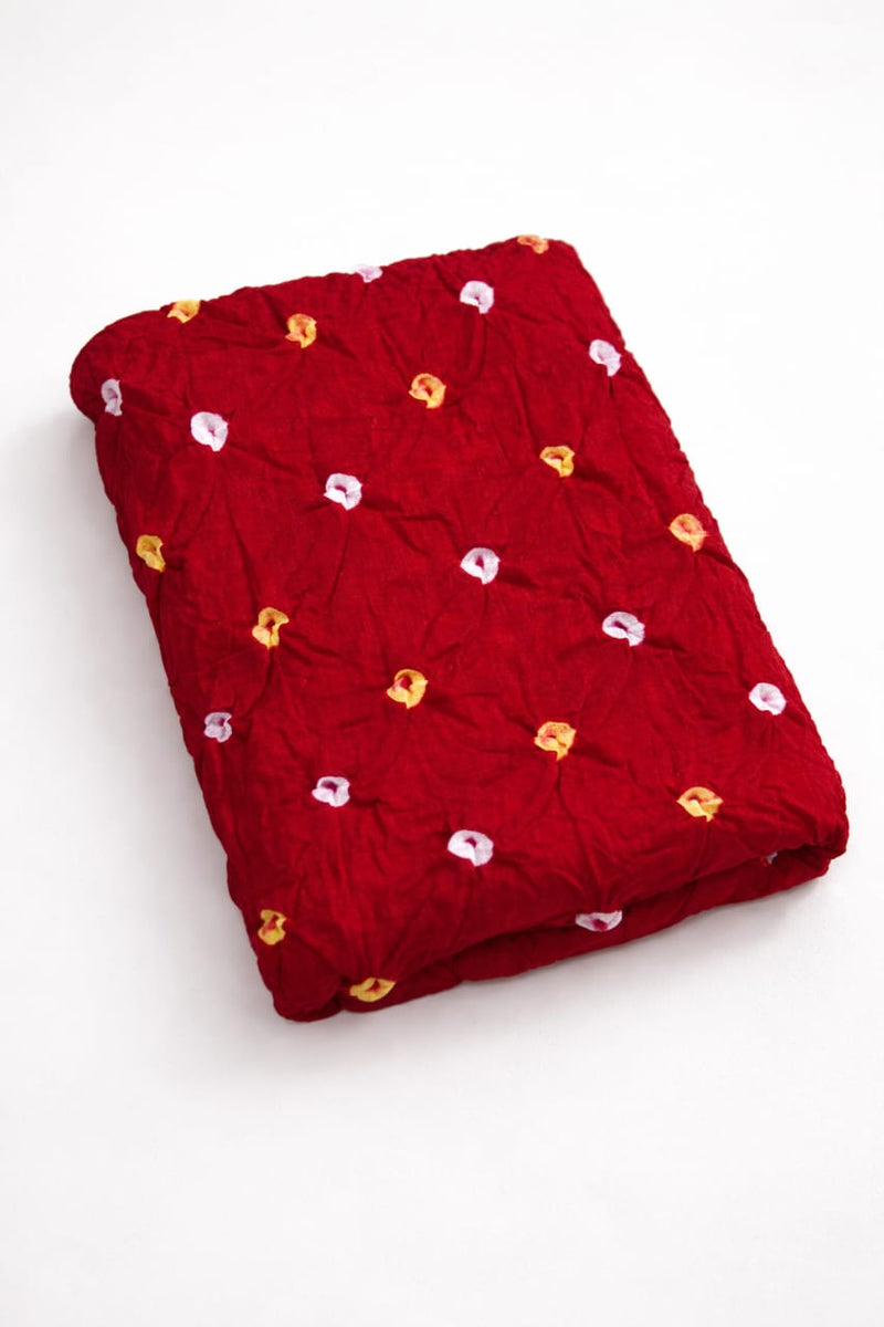 Men's Red Bandhani Print Dupatta