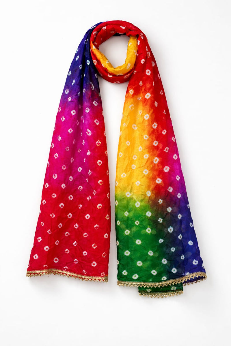 Premium Silk Multicolor Bandhani Dupatta for Women