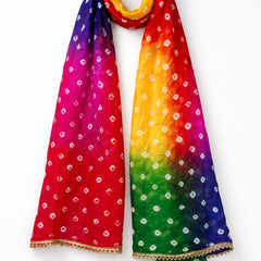 Premium Silk Multicolor Bandhani Dupatta for Women