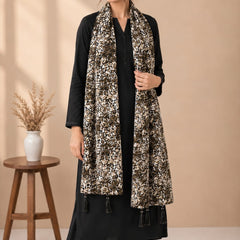 Premium Silk Printed Tassel Scarf for Women