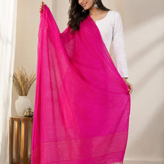 Chanderi Silk Sequin Stripe Dupatta with Tassels