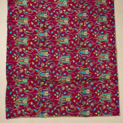 Women’s Art Silk Bird Printed Dupatta with Zari and Sequin Work | Traditional Rajwadi Style Festive Dupatta