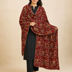 Women’s Art Silk Bird Printed Dupatta with Zari and Sequin Work | Traditional Rajwadi Style Festive Dupatta