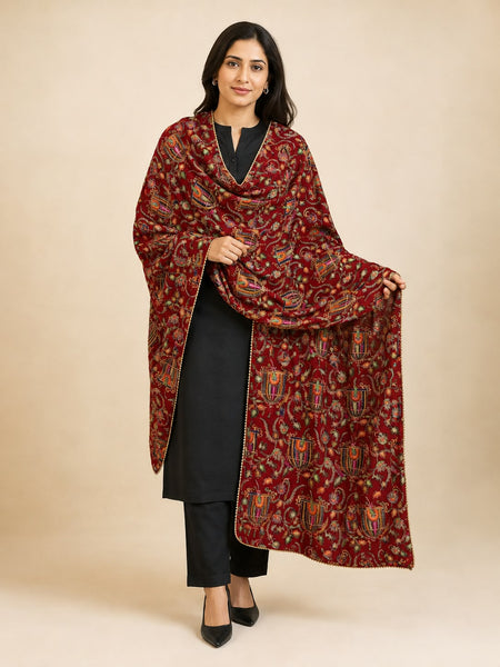 Women’s Art Silk Bird Printed Dupatta with Zari and Sequin Work | Traditional Rajwadi Style Festive Dupatta