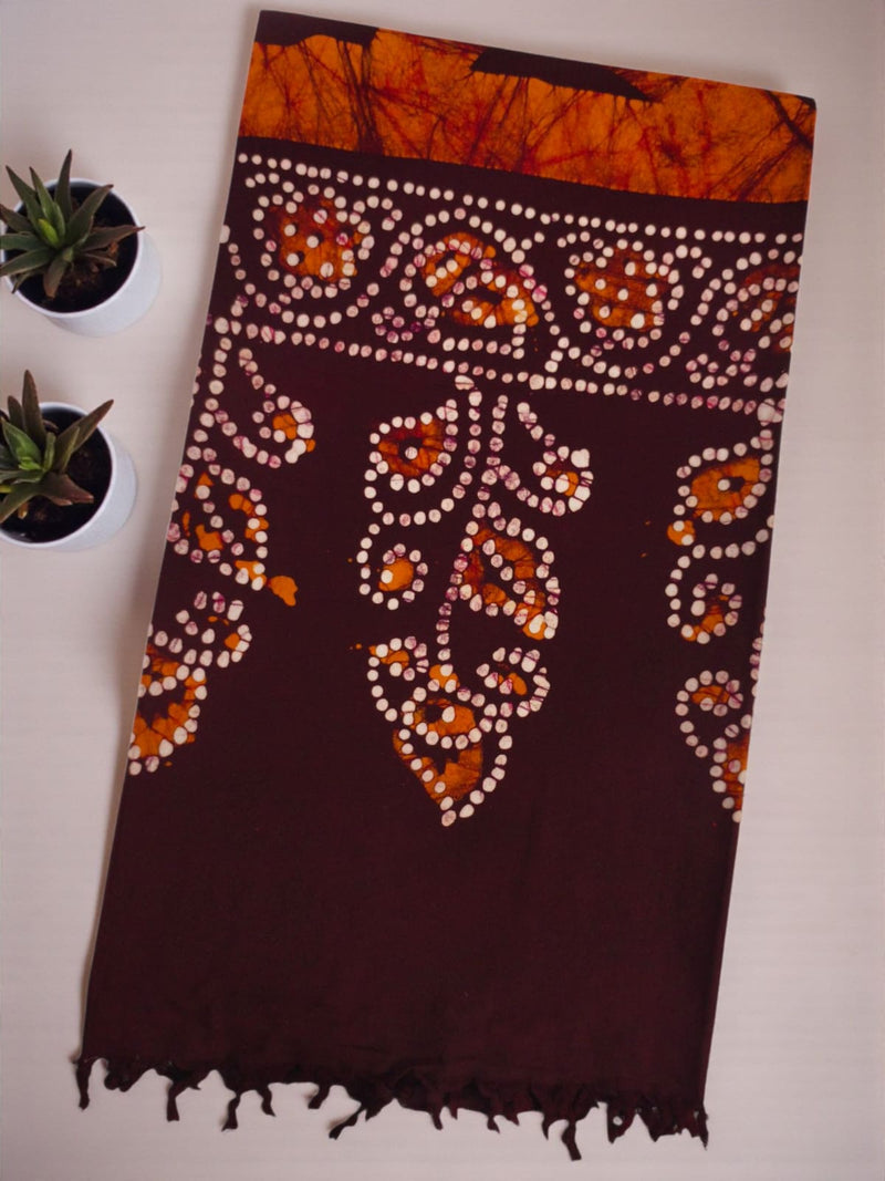 Handcrafted Traditional Bandhej Batik Design Shwal
