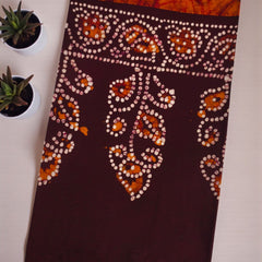 Handcrafted Traditional Bandhej Batik Design Shwal