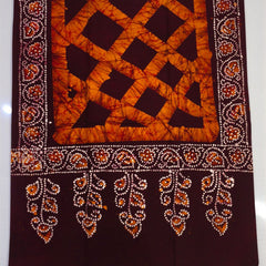 Handcrafted Traditional Bandhej Batik Design Shwal