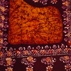 Maroon & Orange Batik Shawl – Soft Cotton Ethnic Wrap