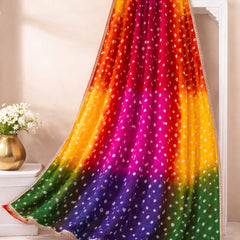 Premium Silk Multicolor Bandhani Dupatta for Women
