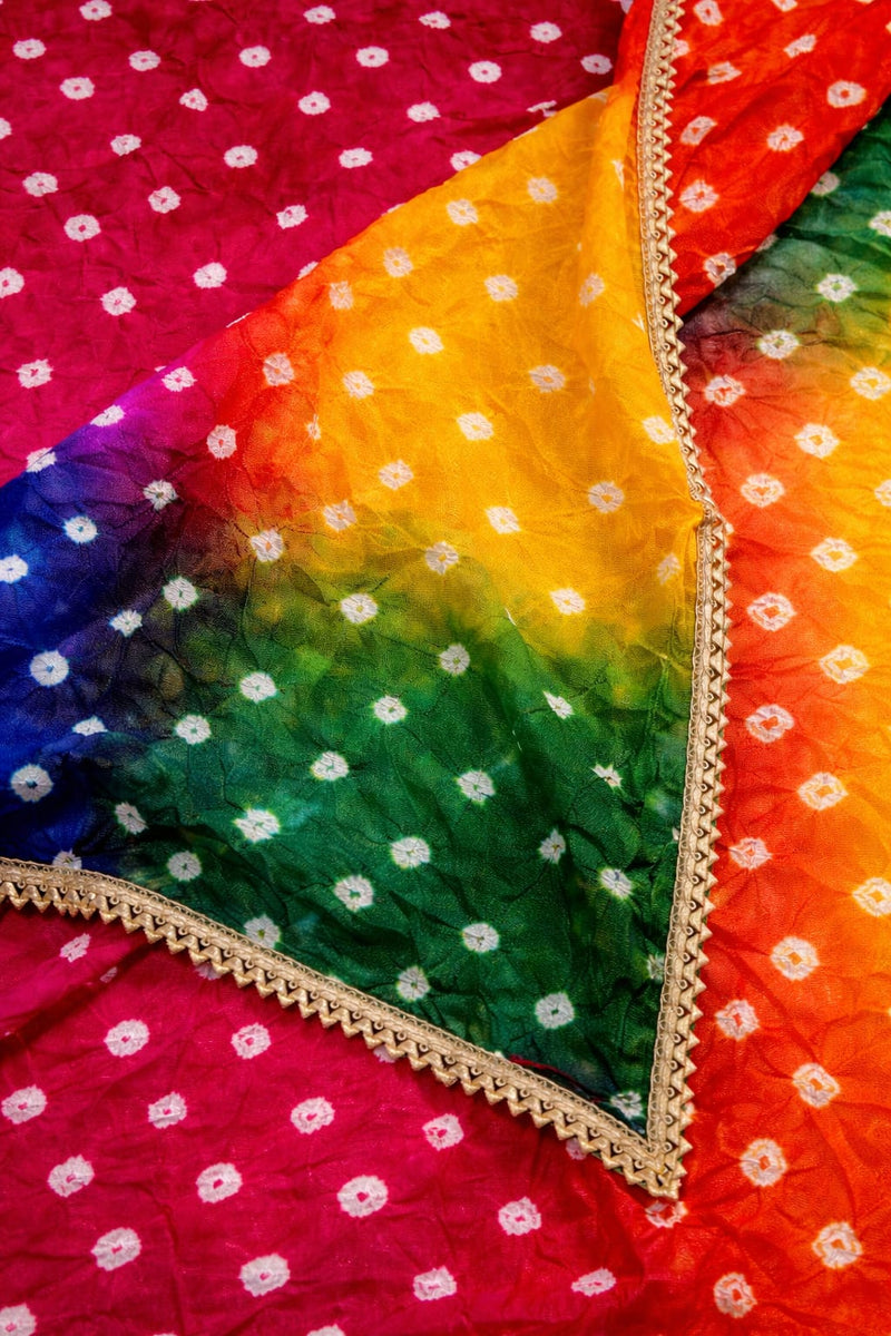 Premium Silk Multicolor Bandhani Dupatta for Women