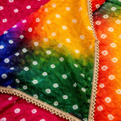 Premium Silk Multicolor Bandhani Dupatta for Women