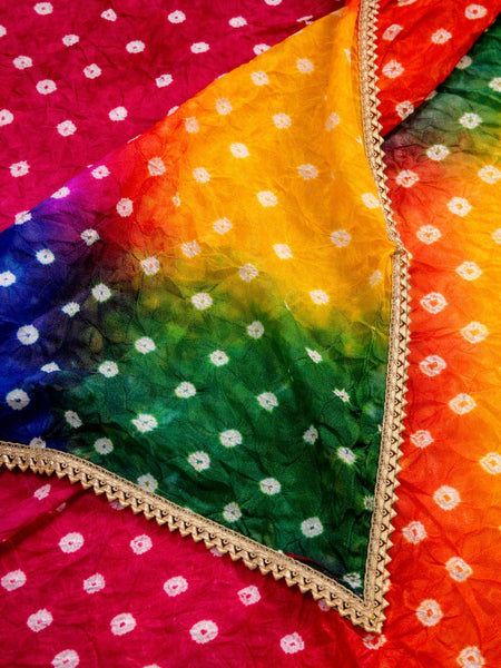 Premium Silk Multicolor Bandhani Dupatta for Women