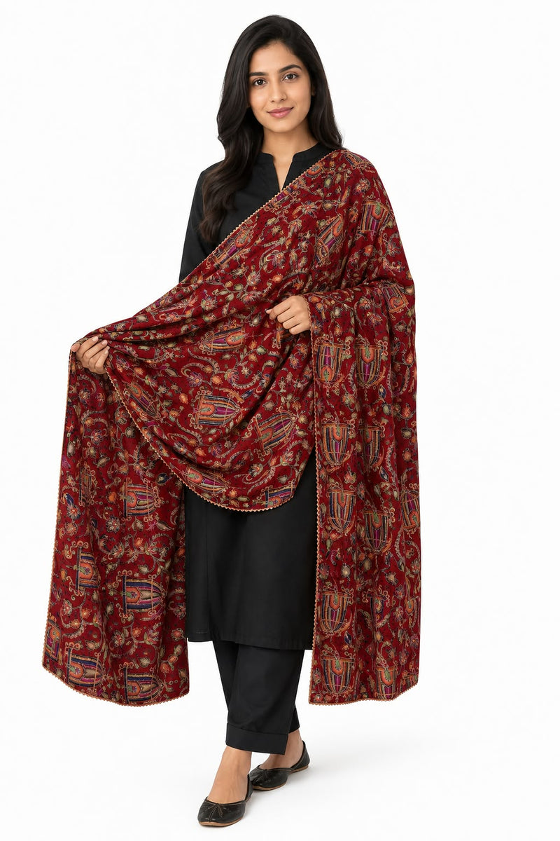 Women’s Art Silk Bird Printed Dupatta with Zari and Sequin Work | Traditional Rajwadi Style Festive Dupatta
