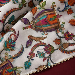 Women’s Art Silk Bird Printed Dupatta with Zari and Sequin Work | Traditional Rajwadi Style Festive Dupatta