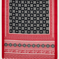 Women’s Art Silk Geometric Printed Dupatta with Contrast Border and Tassels
