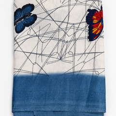 Art Silk Butterfly Printed Dupatta with Contrast Border & Tassels for Women