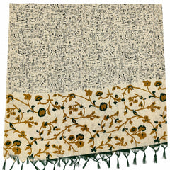 Women’s Art Silk Printed Dupatta with Floral Border and Tassels